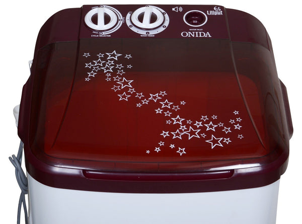 Onida WS65WLPT1LR Liliput Semi-automatic Top-loading Washing Machine (Washer Only ,6.5 Kg, Lava Red)