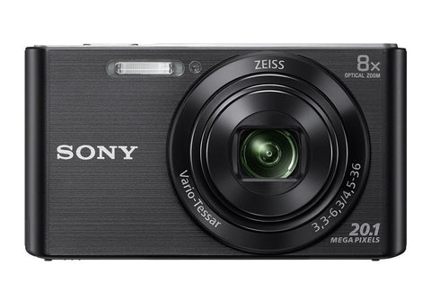 Sony DSC W830 Cyber-shot 20.1 MP Point and Shoot Camera (Black) with 8x Optical Zoom, Memory Card and Camera Case