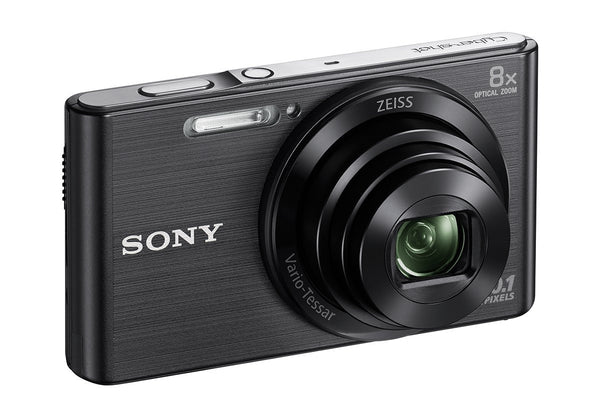 Sony DSC W830 Cyber-shot 20.1 MP Point and Shoot Camera (Black) with 8x Optical Zoom, Memory Card and Camera Case