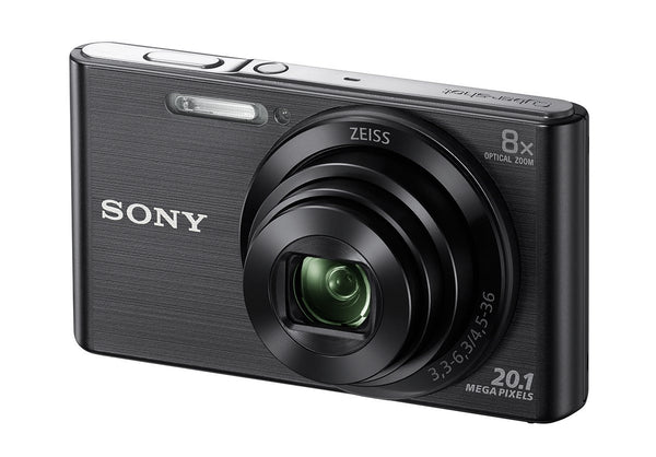 Sony DSC W830 Cyber-shot 20.1 MP Point and Shoot Camera (Black) with 8x Optical Zoom, Memory Card and Camera Case