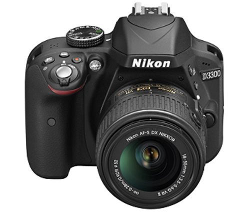 Nikon D3300 24.2MP Digital SLR Camera, Black with AF-P DX NIKKOR 18-55mm f/3.5-5.6G ED VR Lens, Memory Card and Camera Bag