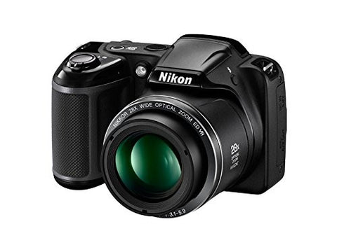 Nikon Coolpix L340 20.2 MP Point And Shoot Digital Camera with 28x Optical Zoom, 16 GB Card and Camera Bag (Black)